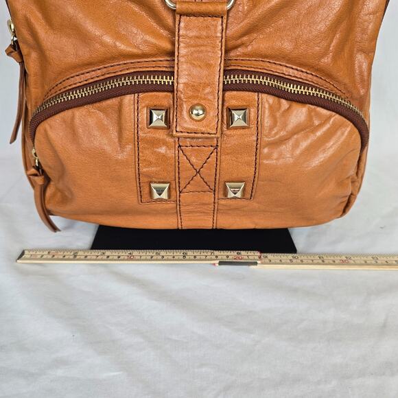 Gianni Bini Leather Shoulder Bag Chestnut - Cognac Brown - Picture 13 of 16